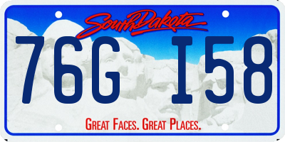 SD license plate 76GI58