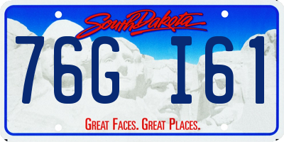 SD license plate 76GI61