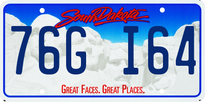 SD license plate 76GI64