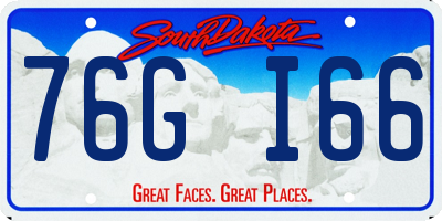 SD license plate 76GI66