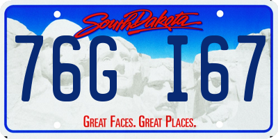 SD license plate 76GI67