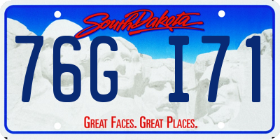 SD license plate 76GI71
