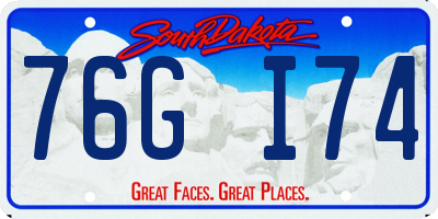SD license plate 76GI74