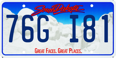 SD license plate 76GI81