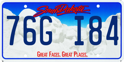 SD license plate 76GI84
