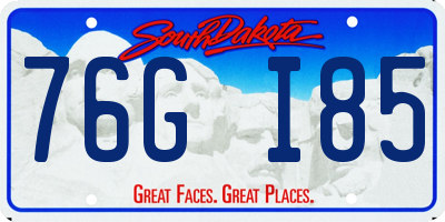 SD license plate 76GI85