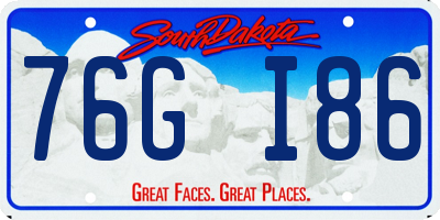 SD license plate 76GI86