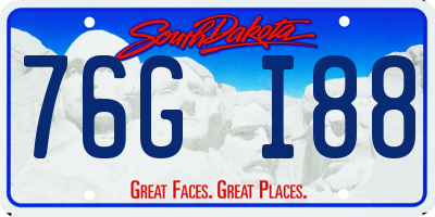 SD license plate 76GI88