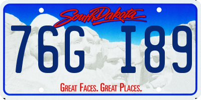 SD license plate 76GI89