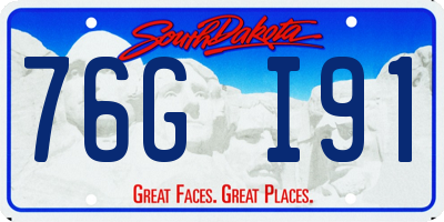 SD license plate 76GI91