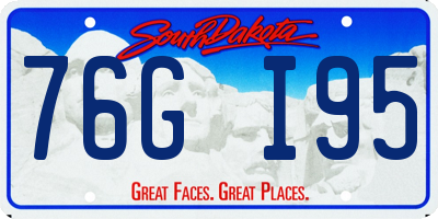 SD license plate 76GI95