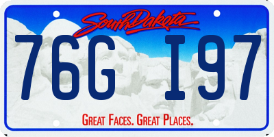 SD license plate 76GI97