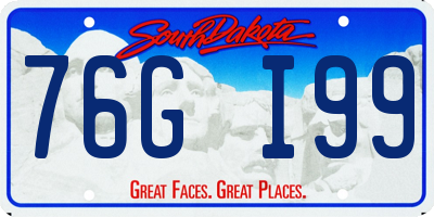 SD license plate 76GI99