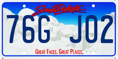SD license plate 76GJ02