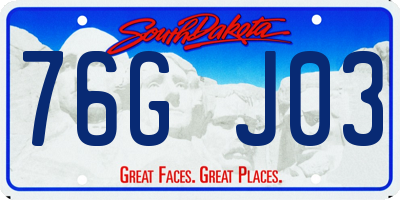 SD license plate 76GJ03