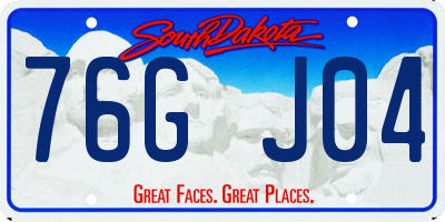 SD license plate 76GJ04