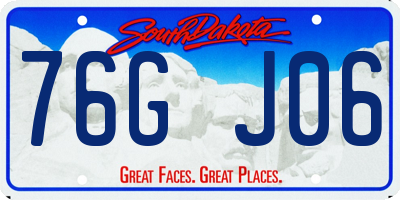 SD license plate 76GJ06