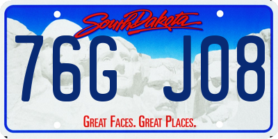 SD license plate 76GJ08