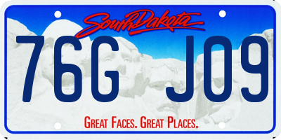 SD license plate 76GJ09