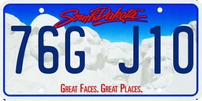 SD license plate 76GJ10