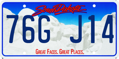 SD license plate 76GJ14