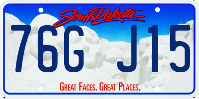 SD license plate 76GJ15