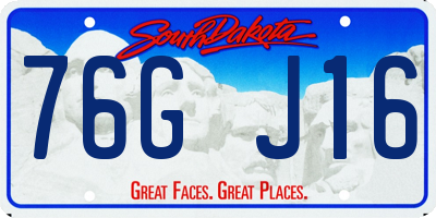 SD license plate 76GJ16