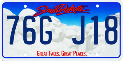 SD license plate 76GJ18