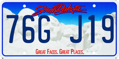 SD license plate 76GJ19