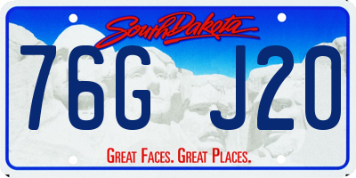 SD license plate 76GJ20
