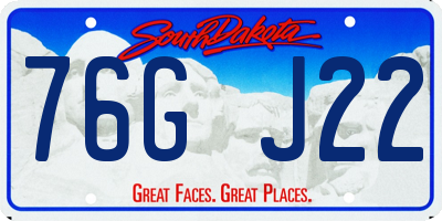 SD license plate 76GJ22
