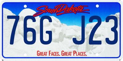SD license plate 76GJ23