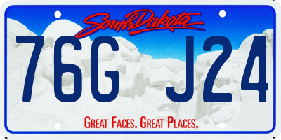 SD license plate 76GJ24