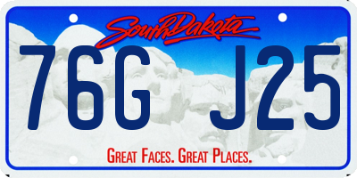 SD license plate 76GJ25
