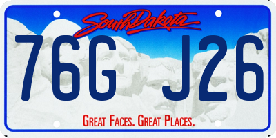 SD license plate 76GJ26