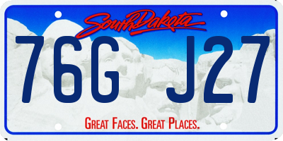 SD license plate 76GJ27