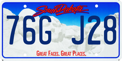 SD license plate 76GJ28