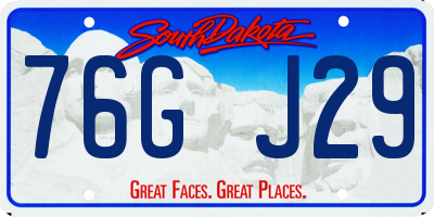 SD license plate 76GJ29