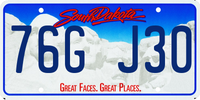 SD license plate 76GJ30