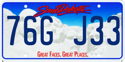 SD license plate 76GJ33