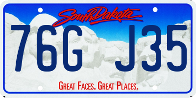 SD license plate 76GJ35