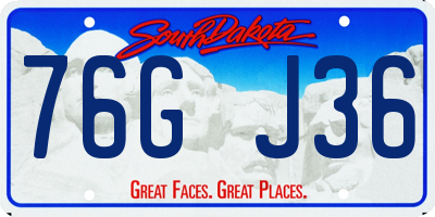 SD license plate 76GJ36