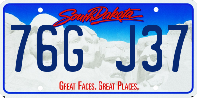 SD license plate 76GJ37