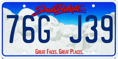 SD license plate 76GJ39