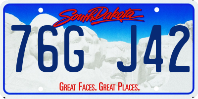 SD license plate 76GJ42