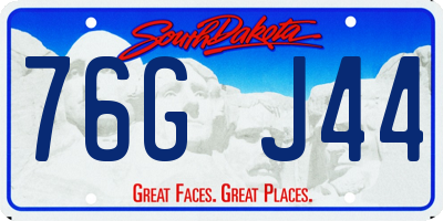 SD license plate 76GJ44