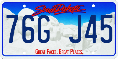 SD license plate 76GJ45