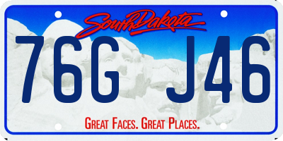 SD license plate 76GJ46