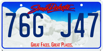 SD license plate 76GJ47