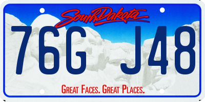 SD license plate 76GJ48